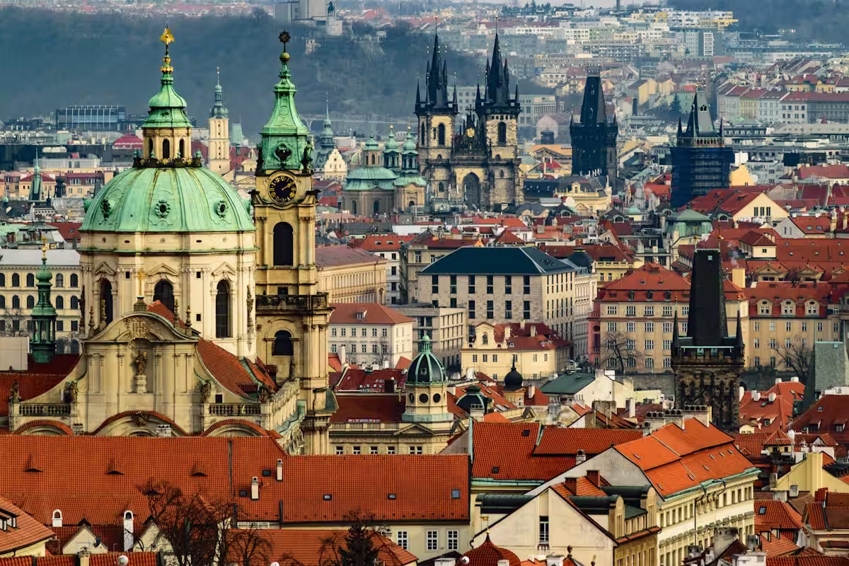 Prague city skyline